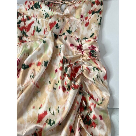 NWT Cider ILLUSION FLORAL RUCHED HALTER MIDI DRESS Size M #315 - Picture 11 of 12